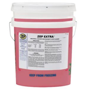 Zep Extra Industrial Concrete and Masonry Floor Cleaner – Fast Acting Floor Degreaser – 5 Gallon