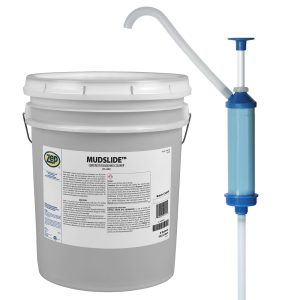 Zep Mudslide Concrete Dissolving Cleaner – Removes Concrete Build-Up – 5 Gallon with Zep Model 50 Polypropylene Piston Pump – Bundle