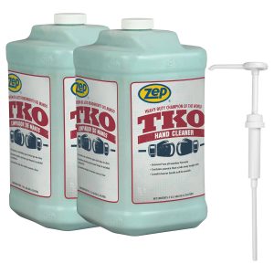 Zep TKO Head Cleaner Solvent-Free Formula Scrubs Away Tough Soils – 1 Gallon (Case of 2) with Zep One Gallon Industrial Pump Bundle